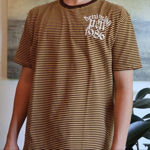 Brown and yellow striped t shirt